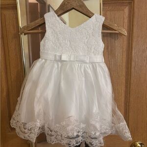 White A-Line Sleeveless V-Neck Dress for your mini bride